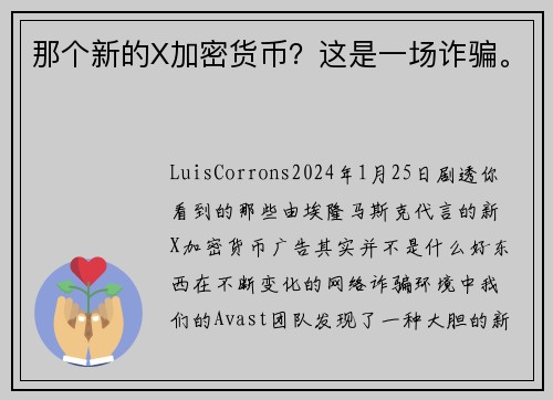 那个新的X加密货币？这是一场诈骗。